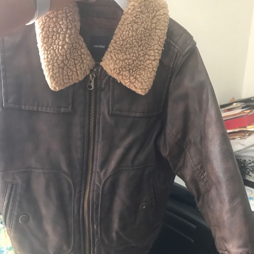 Boys Faux leather Bomber